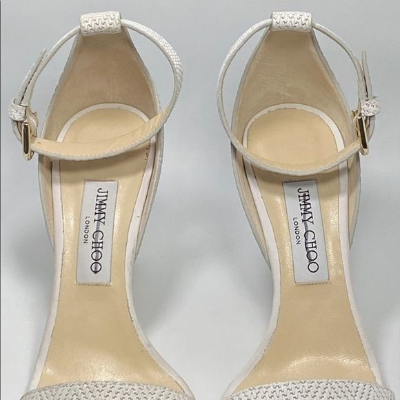 JIMMY CHOO Edina 85 Block Heel Leather Sandals size 39.5 - Picture 5 of 12